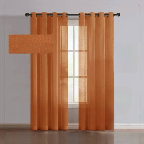 پرده آماده حریر ساده نارنجی هویجی(Cadmium Orange)