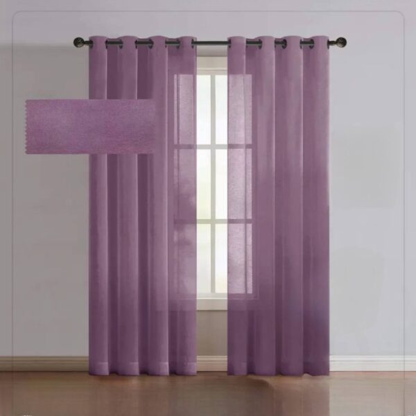 پرده آماده حریر ساده بنفش(Dirty Purple)