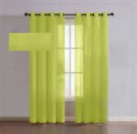 پرده آماده حریر ساده سبز کم رنگ(Green Yellow)