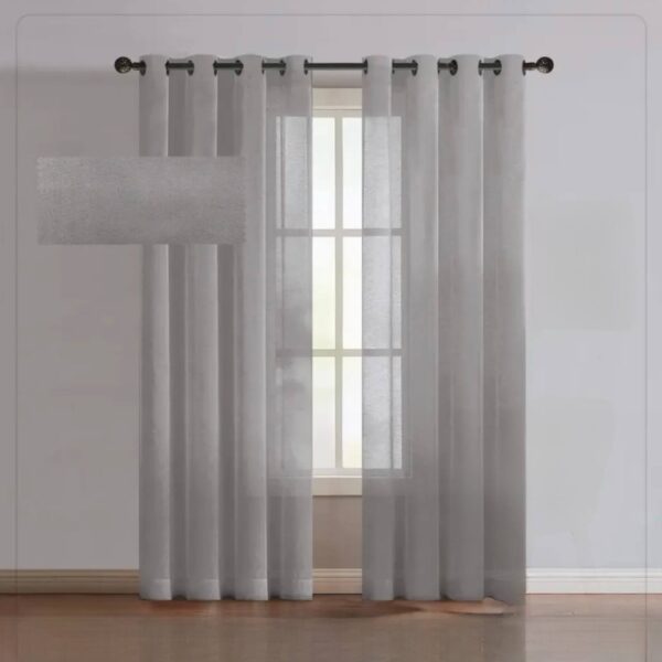 پرده آماده حریر ساده طوسی