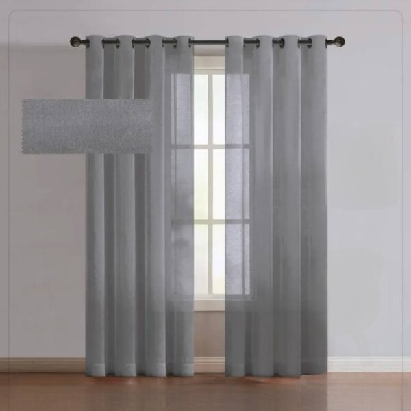 پرده آماده حریر ساده خاکستری(Regent Grey)