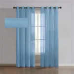 پرده آماده حریر ساده آبی خاکستری(Regent Grey)