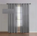 پرده آماده حریر ساده خاکستری تیره(Ship Grey)