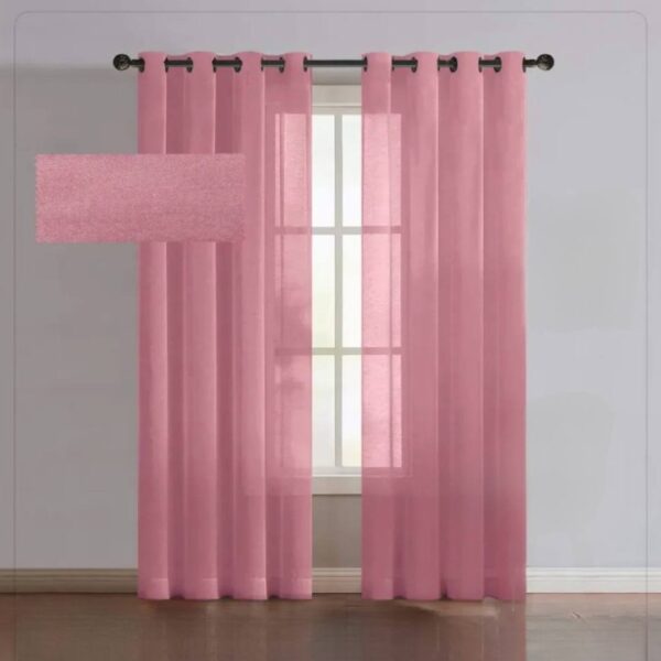 پرده آماده حریر ساده صورتی